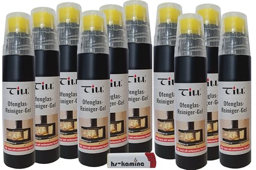 ** Set** Till Kaminglas Reiniger 10 Flaschen a. 200ml Gel mit Bürste