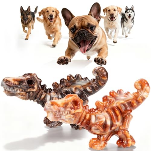 ChienBox Dog Toys for Aggressive Chewers: 2 Pack Indestructible Dog Toy for Large Medium Dogs, Strong Dog Chew Toys to Keep Them Busy, Tough Dog Toys Dental Care Reduce Boredom Anxiety, Bacon Flavor