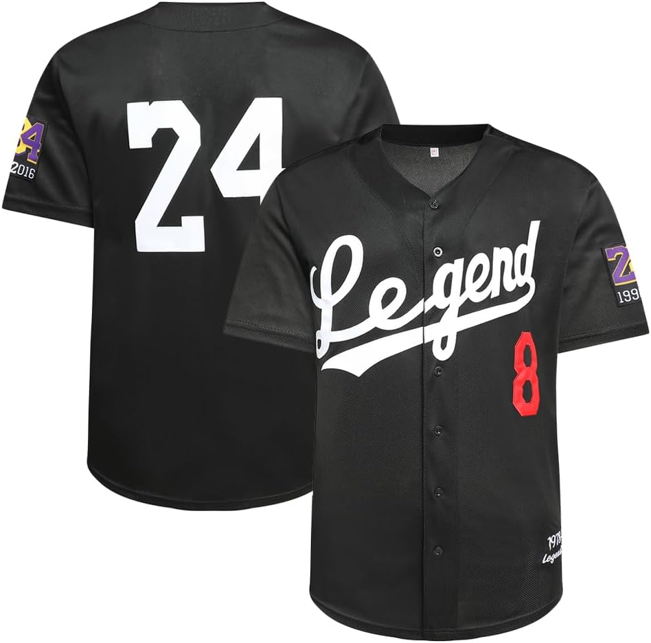 CUTHBERT 8 24 Legend Men's Baseball Jersey Hip Hop Stitched Sports Shirts