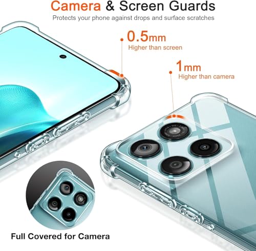 Image of Lustree Back Cover Transparent Case Compatible with Motorola Edge 60 Fusn | Clear TPU Shockproof Case with Four Corner Protection & Raised Camera Guard | Slim Protective Cover