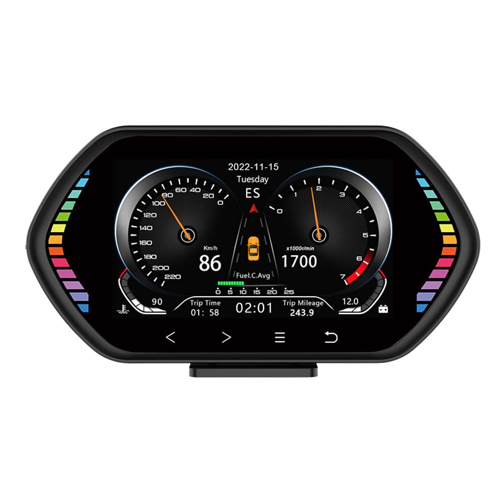 New Upgrade Heads Up Display Car OBD2 Gauge and GPS Speedometer Car HUD