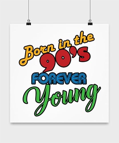 Nostalgic Retro Vibes - 90's Kids - 13x13 Poster Print - Fun Wall Decor