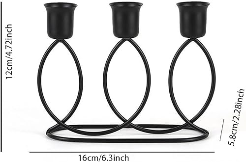 Miniatura 2 de Candelabros negros de metal portavelas – Candelabros de 3 brazos para fiesta temática, centro de mesa, decoración de comedor, cumpleaños