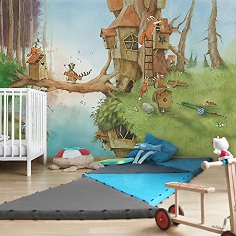 Top Kinderzimmer Tapeten 225 x 336 cm Wassili Waschbär und Familie Fuchs Cover