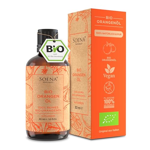 BIO ORANGENÖL [BIO-ZERTIFIZIERT] 100% NATURREIN - Zum Verzehr Volles Geschmacksspecktrum -Kaltgepresst aus reinen Bio Orangen Herkunft: Italien Abgefüllt: Deutschland Ätherisches Öl