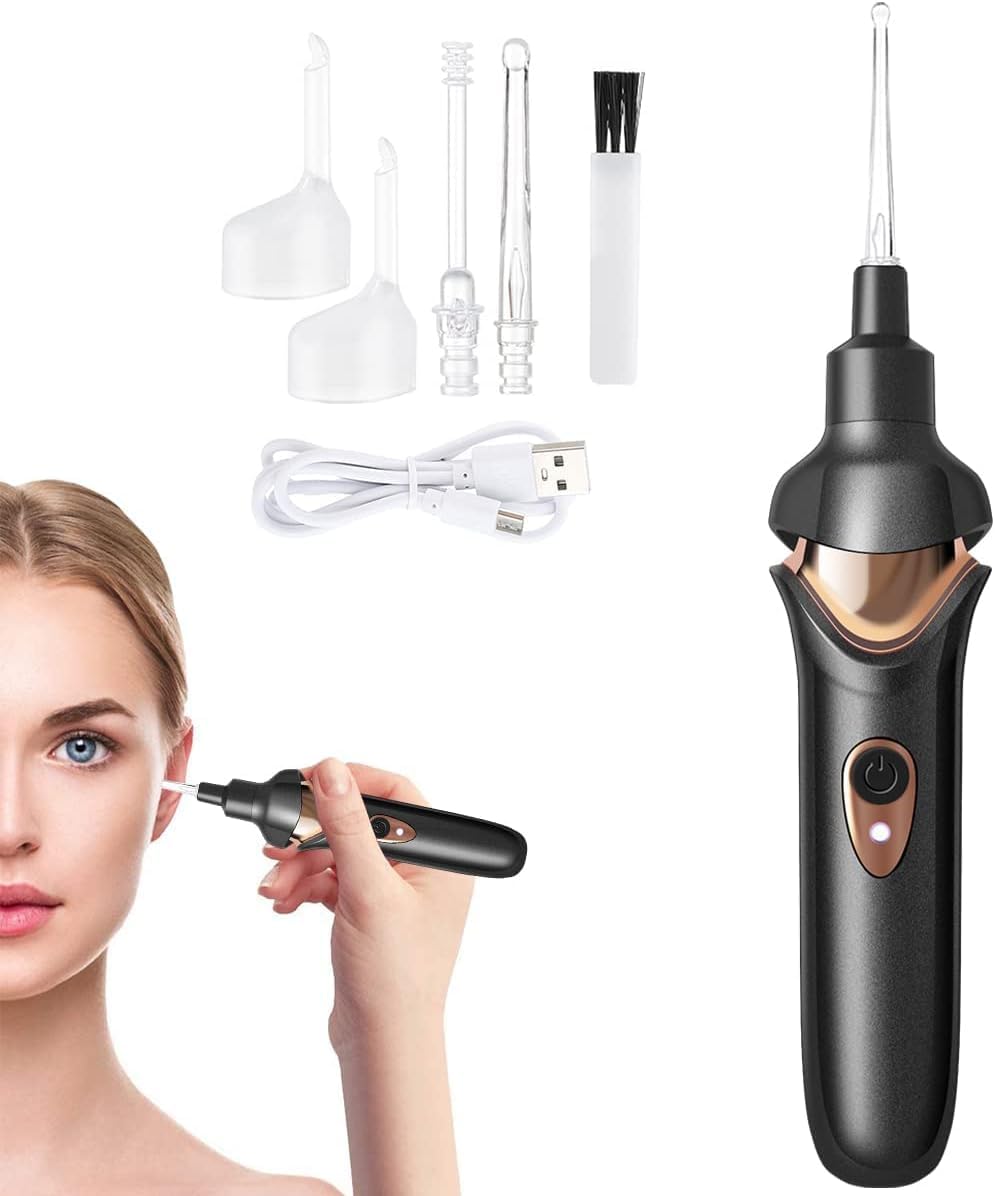 Glaceon Ear Wax Vacuum Removal Electric Ear Cleaner With Light Vacuum Suction Ear Cleaning Kit USB Charging Ear Wax Remover Ear Wax Sucker For Kids & Adults for Home Use (BLACK) (B0D1CGRPVK) Amazon Price History, Amazon Price Tracker