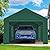 Quictent 12x20 ft Heavy Duty Carport Canopy Galvanized Car Tent Outdoor Garage Boat Shelter with Reinforced Structure with Roll-up Ventilated Windows Sidewall - Green