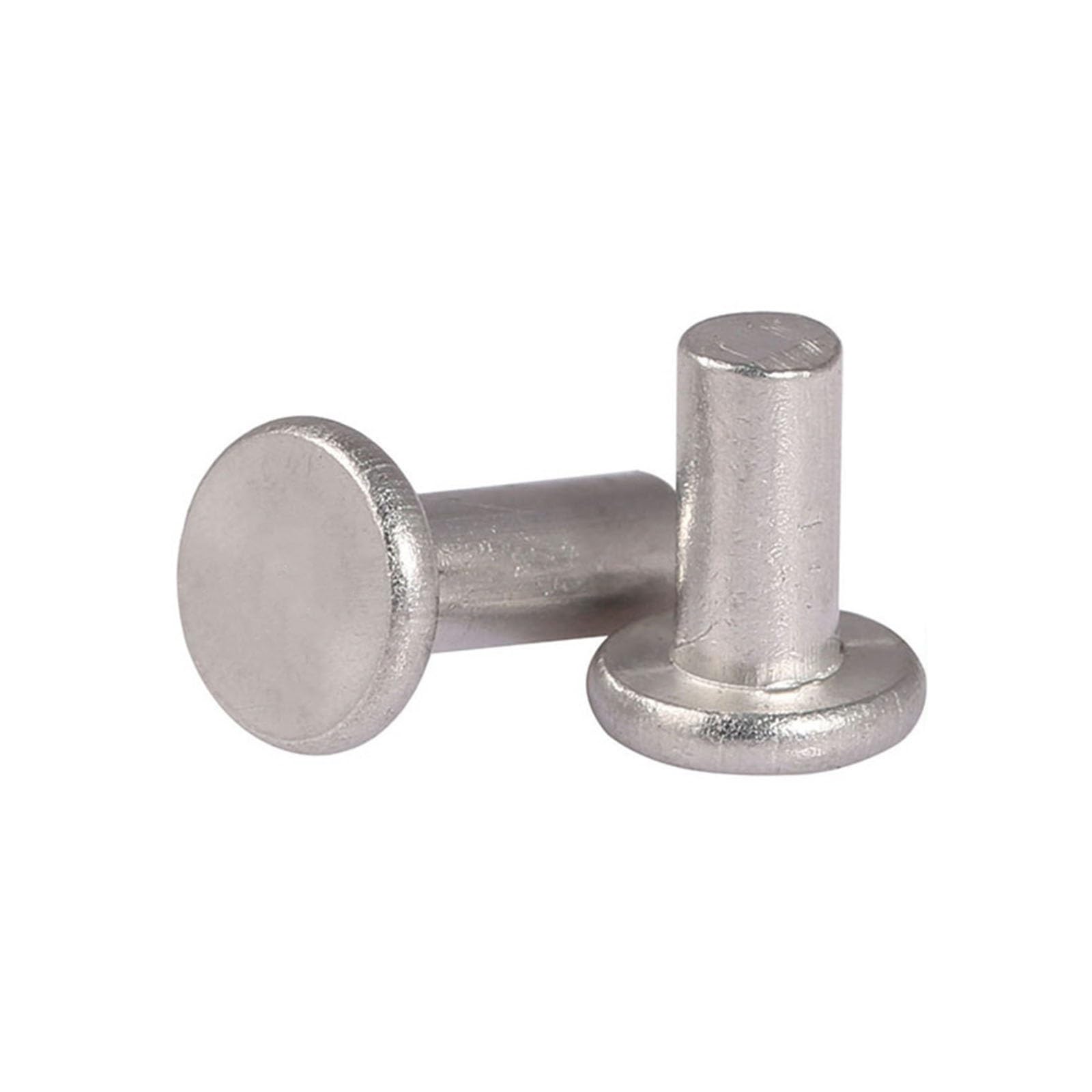 50 Pezzi Rivetti Solidi a Testa Piatta, Alluminio M6 Tondi Rivetti Solidi per Fai da te, Mobili, Plastica, Legno, Vetro, Gomma(M6X50mm)