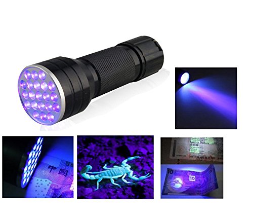 Relefree  21 LED UV lampada di torcia per ispezione, identificazione, rilevamento Tester UV
