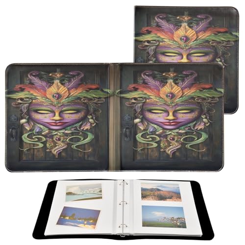 Álbum de Fotos Autoadhesivo DIY Scrapbook Álbum Carnaval Máscara de Puerta Encuadernador de 3 Anillos Libro de Fotos 40 Páginas 8x10 para Recuerdos miniatura 2
