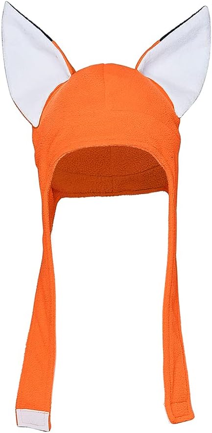 Fox Ears Beanie Hat Winter Animal Fox Fleece Cap for Women