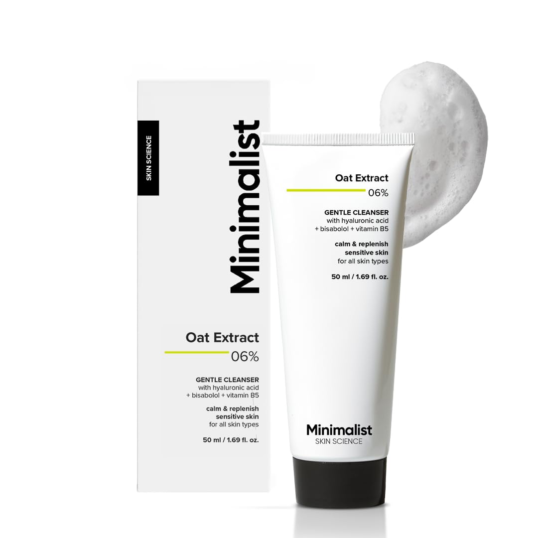 Minimalist Gentle Face Wash With 6% Oat Extract & Hyaluronic Acid For Sensitive Skin (Dry to Normal) | Sulphate Free | Non-Drying | Fragrance Free | Gentle Cleanser (50 ML)-image-19