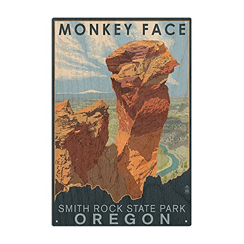 Smith Rock State Park, Oregon, Monkey Face Birch Wood Wall Sign (6x9 Rustic Home Decor, Ready to Hang Art)