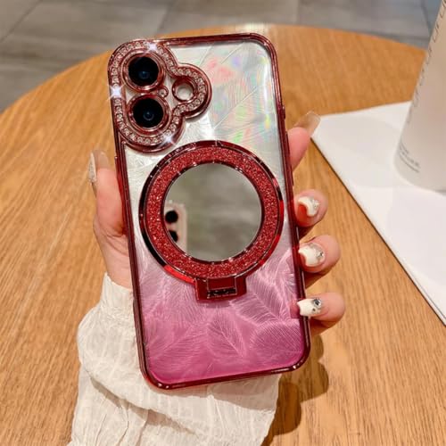 Coque silicone iPhone 16 et 15 Pro Max antichoc transparente miroir rouge