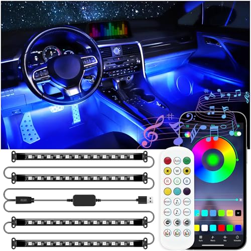 LivTee Smart Car Interior Lights, RGB LED Accent Lights with