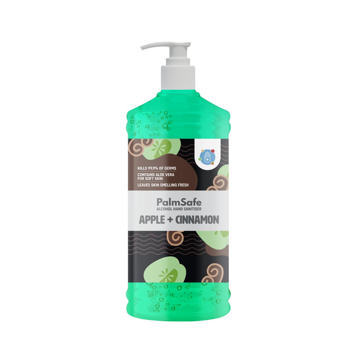Palm Safe Apple and Cinnamon Alcohol Hand Sanitiser 1 Litre Pump Bottle
