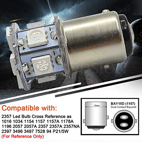 Ruiandsion 2Pcs 6V 1157 Led Bulb 5050 12Smd Red Bay15D Led Light Bulbs For Brake Lights Stop Parking Lights Tail Lights #TOP3