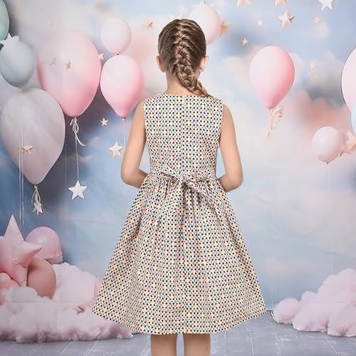 Sunny Fashion Girls Dress Blue Stripe Asymmetrical Color Block Button Sleeveless Casual4