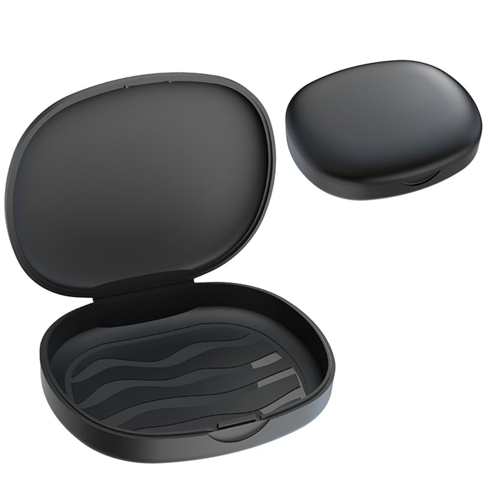 Azonee Denture Case Orthodontic Retainer Case, 4PCS Slim Braces Case, Mouth Guard Case, Denture Box, Teeth Aligner Case, Night Guard Case Container Storage Holder for Household|Travel|Office - Black