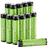Amazon Basics 12個入り充電式AAA NiMHパフォーマンスバッテリー、800 mAh、1.2V、最大1000倍の充電、プリチャージ済み