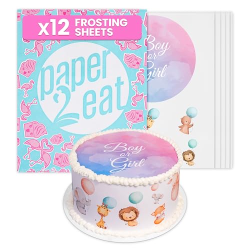 paper2eat Frosting Sheets 8.5"x11" 12ct White Edible Icing - Kosher