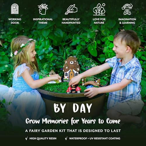 image for WILD PIXY Fairy Garden Kit - 13 Piece Glow in The Dark Fairy Garden Ac