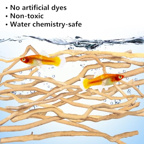 Image of Hamiledyi Natural Driftwood for Aquarium Decor - Red Moor Wood 10 inch-15 inch Long Assorted Shapes (200g) Safe Branches for Fish Tank & Reptile Habitat - Natural Aquarium Wood Decorations (Medium Branches)