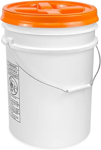 Miniatura 10 de Cubo blanco de 5 galones con tapa hermética con sello gamma verde (3 unidades), almacenamiento de grado alimenticio, plástico HPDE premium, sin BPA,