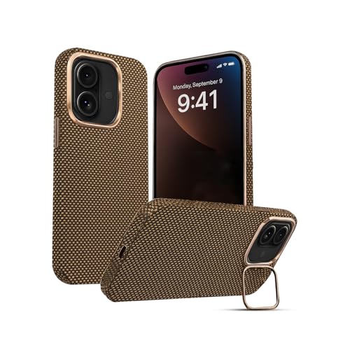 Image of AIBEX Aramid Fiber MagSafe Case Compatible for Apple iPhone 16 Plus| Slim Protective Back Cover with Built-in Magnets| Wireless Charging Support| Camera Ring Stand| Shockproof with Air Guard Corners