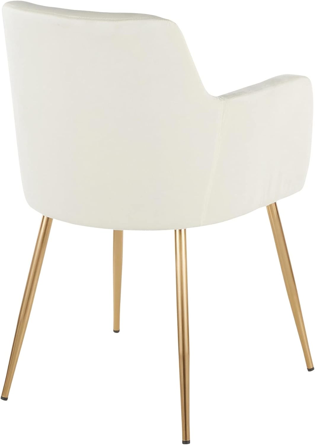 LumiSource Andrew Chair, Upholstered Dining Chairs, Contemporary Dining Chair, Kitchen Chairs for Dining Table, Dining Chairs Set of 2 (Cream Velvet, Gold Legs)