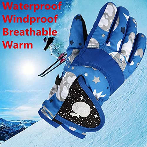 Kids Snow Gloves For Boys Girls Winter Waterproof Thickening Warm Windproof Outdoor Sports Gloves For 4-7 Years Old #TOP3
