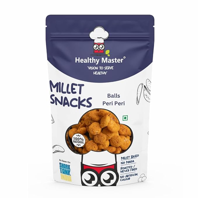 Healthy Master Millet Balls Peri Peri (150 GM), Tasty & Healthy Snacks