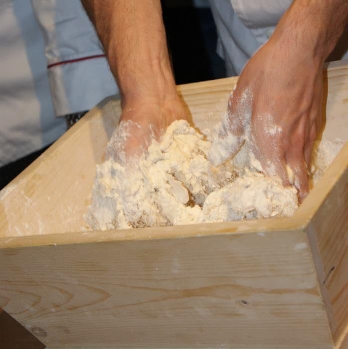 Madia in Legno Impasto Manuale Pizza Napoletana Contenitore Cassetta Vaschetta Portaimpasto cm. 38x60x18h