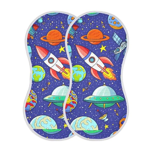 xigua Rockets Baby Burp Cloths for Newborn Boys and Girls 1 Pack, Soft & Absorbent Cotton Baby Burp Cloth, Baby Washcloths, Newborn Towel, Burp Rags2