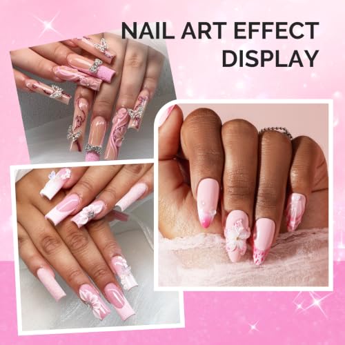 Image of MelodySusie Acrylic Nail Brush Set, Size 8,10,14, Pink Silver Nail Brushes