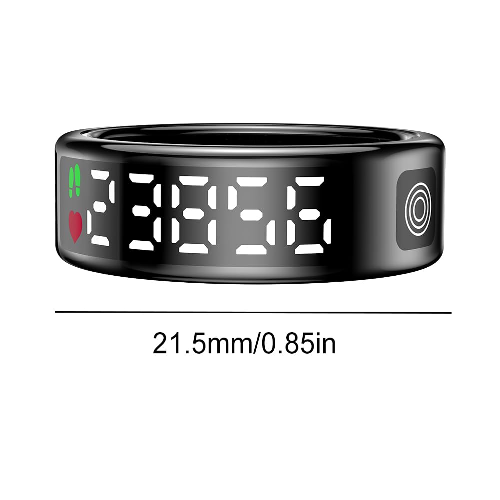 RS08 Smart Ring 5 ATM Impermeabile Sport Anello di salute Modalità multi-sport Fitness Tracker Compatibile con Bluetooth 5.1 Monitoraggio del sonno dell'ossigeno nel sangue for uomini