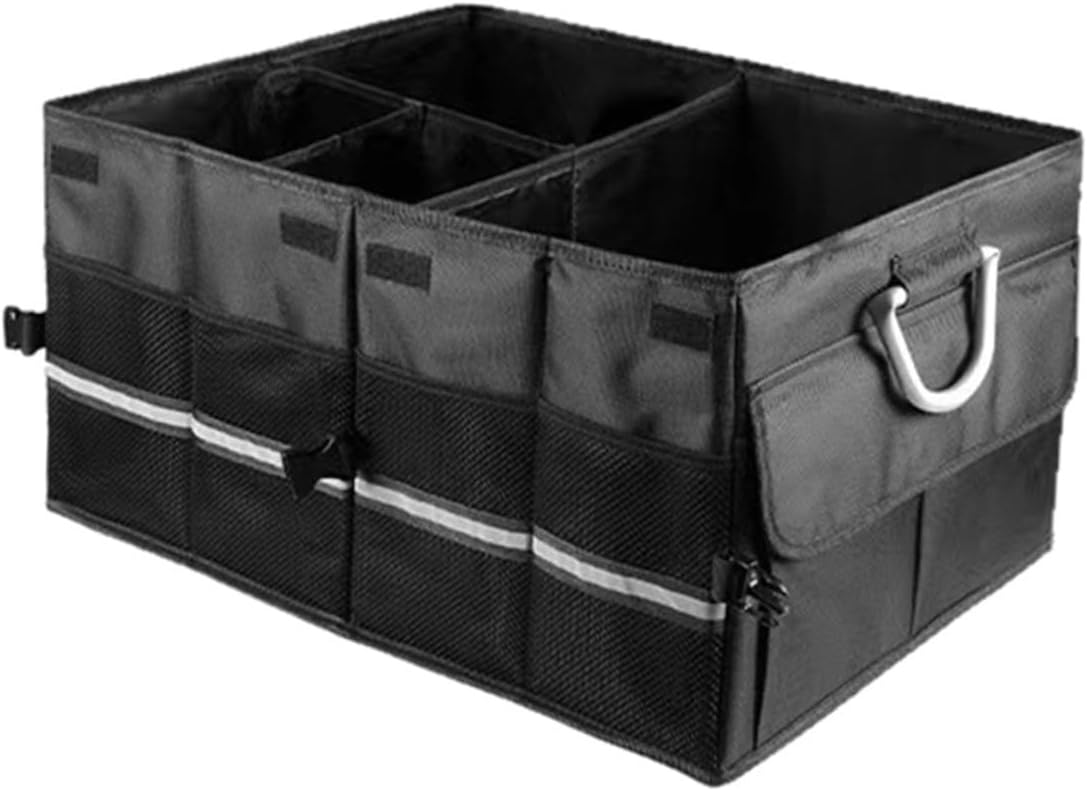 Car Trunk Organizer Foldable Storage Box Black Practical Auto Cargo Organizer for Suv and Sedan Vehicles