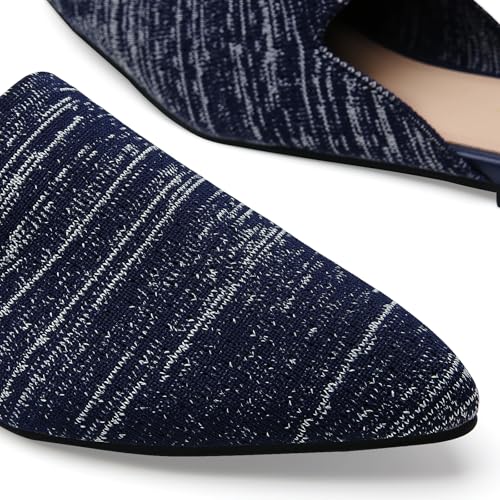 Image of Tilocow Knit Mules Office Slip on Loafers Business Casual Flats for Women