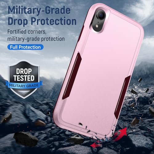 IXJYLCPC for iPhone XR Phone Case with Screen Protection: Heavy Duty Protective Shockproof and Scratch Proof Cell Phone case for iPhone XR-Pink - image 2