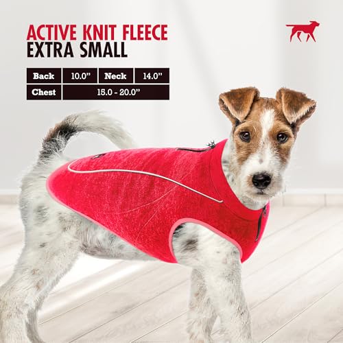 Image of Insulated Fleece Sweater for Dogs | Lightweight Warm Dog Vest | Zipper Port for Harness | Cold Weather Winter Jacket | Rain Snow Repellant Coat | Adjustable for Small Medium Large Girl Dogs (Red /XS)