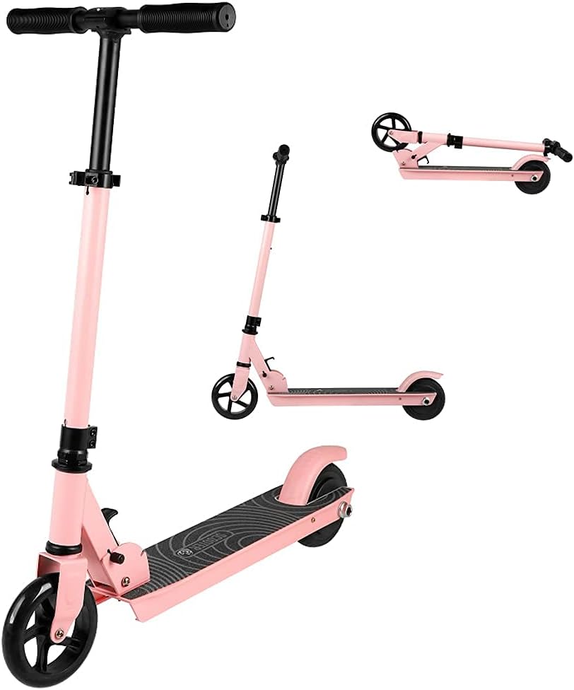XJZKA Patinete eléctrico para niños y Adolescentes de 5 a 12 años, Patinete eléctrico Ligero, Plegable y económico con Nuevo Modo y función de recordatorio de batería Baja, Velocidad máx