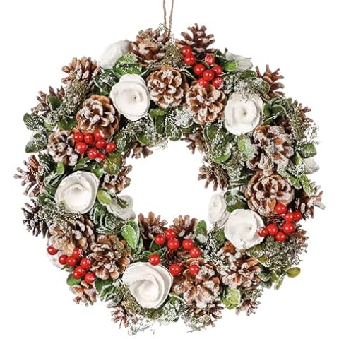 36cm White Rose Christmas Wreath by Dibor Cover