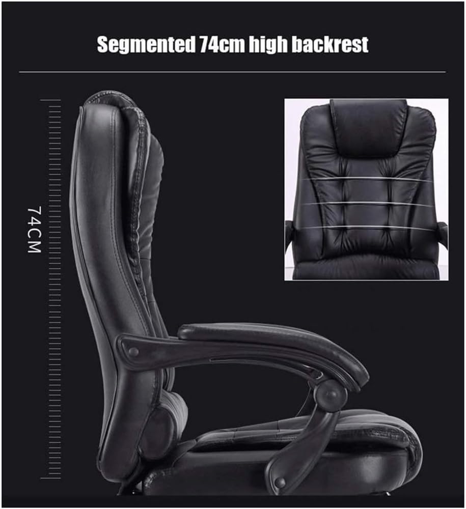 Silla ejecutiva ergonómica de Oficina con Estructura de aleación de Aluminio, Respaldo reclinable, Altura Ajustable, cojín de Esponja de Alta Densidad y Base giratoria. Cómoda