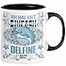 Trendation - Delfine Tasse Geschenk Delfinliebhaber Geschenkidee Spruch M&auml;dchen (Schwarz)