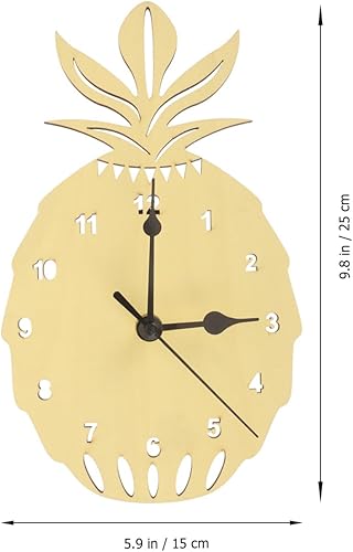 Miniatura 7 de Uonlytech Reloj de pared creativo Reloj de pared de dibujos animados moderno Forma de piña Reloj de pared silencioso Decoración