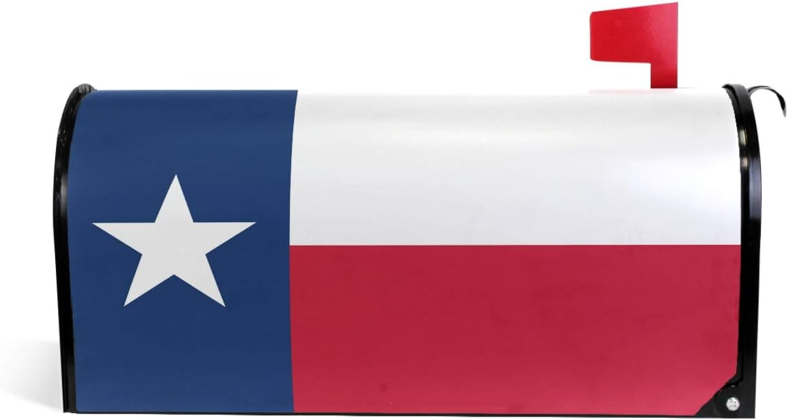 Texas State Flag Mailbox Covers Magnetic Large Post Letter Box Wraps Garden Yard Home Decor Oversize Size 25.5" X 21"