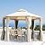 Outsunny 13' x 13' Patio Gazebo, Double Roof Hexagon Outdoor Gazebo Canopy Shelterwith Netting & Curtains, Solid Steel Frame for Garden, Lawn, Backyard and Deck, Beige