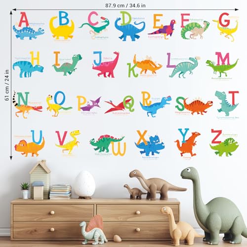 DECOWALL A-Z Dinosaur Alphabet Vinilos Decorativos Pequeños miniatura 5