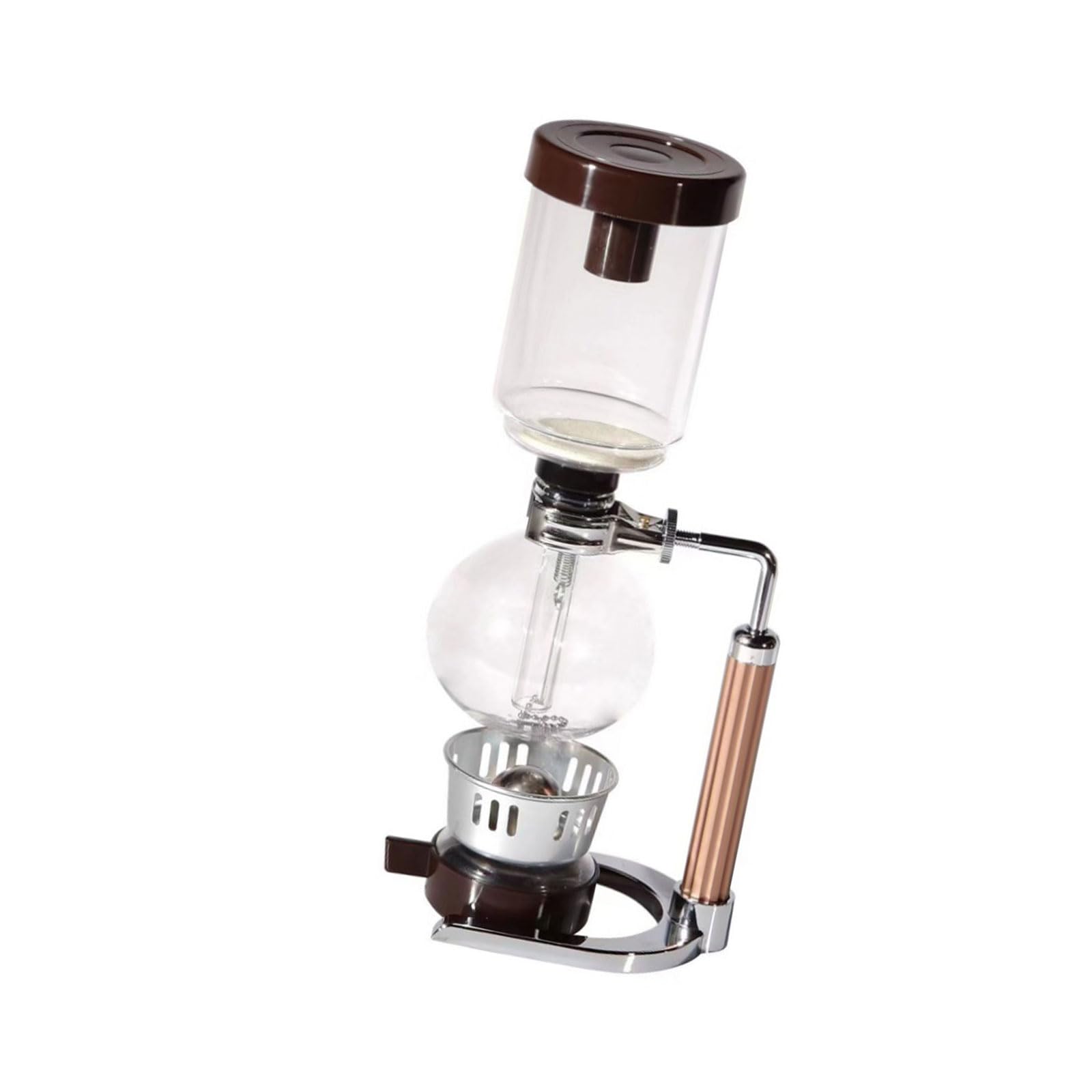 Caffettiera a sifone speciale per uso domestico Caratteristica Materiali in vetro Manico in legno Preparazione sotto vuoto Robusta resistente calore Ideale per preparare caffè Tè Bevande fredde 3