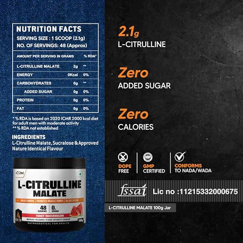 AS-IT-IS Nutrition ATOM L-Citrulline Malate 2000mg 100g 2 g - Image 4